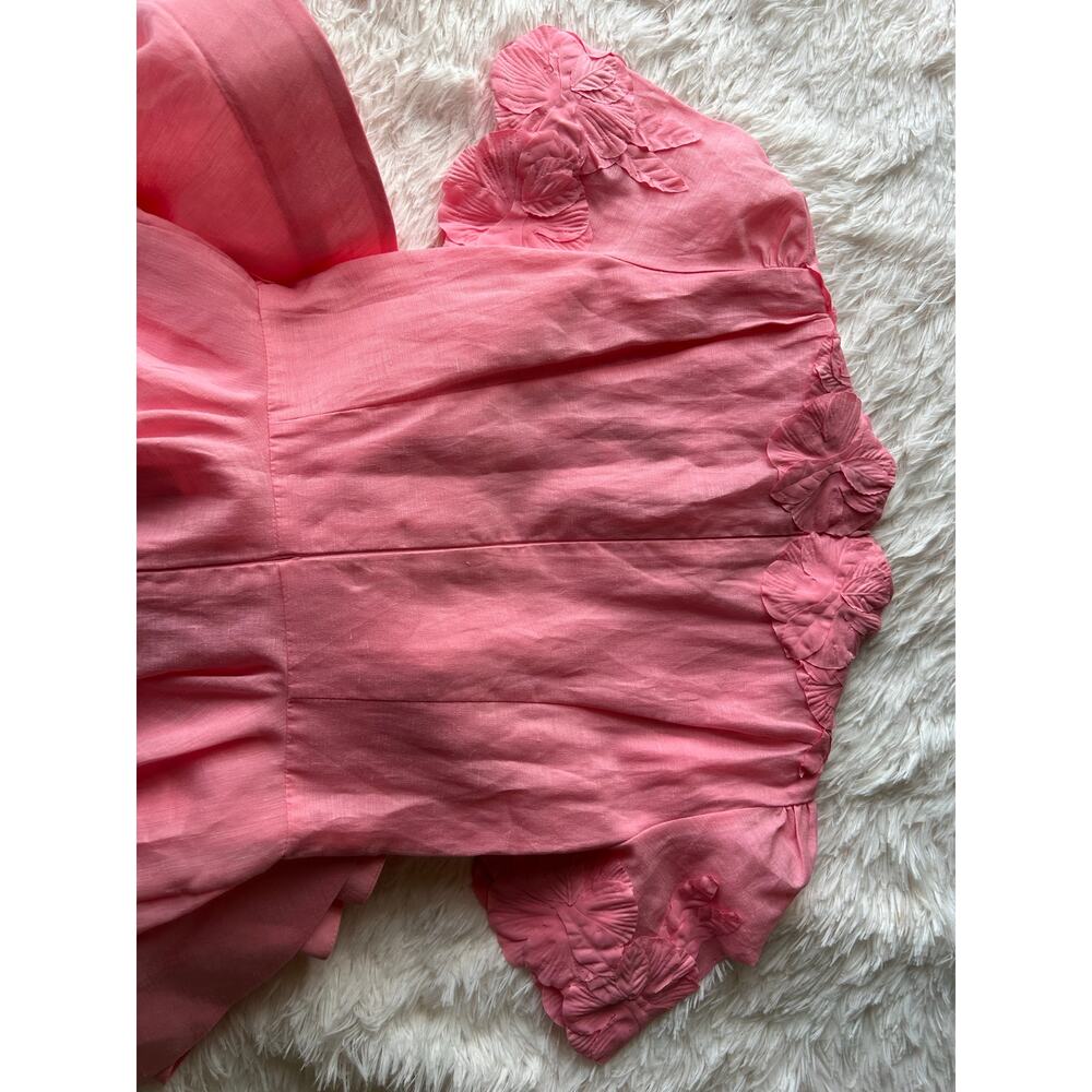 Antonio Melani Pink Floral Appliqué Dress Size 10 3D  Dress MSRP $299⸻ - Picture 13 of 16